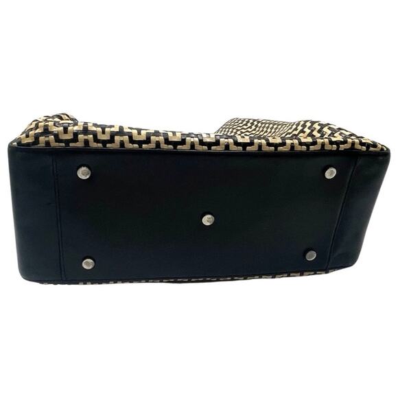 Vintage - Carolee Weave Leather Tote Handbag - Picture 11 of 14